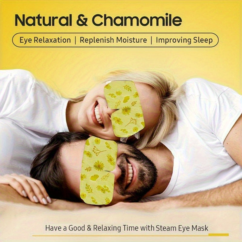 20pcs Chamomile Steam Eye Mask Set, Latex-Free, And Warm Eye Mask Is Suitable for All Skin Types, Self- Eye Mask Is Suitable for Sleep, Spa, Travel - Relaxation Gift for Men And Women