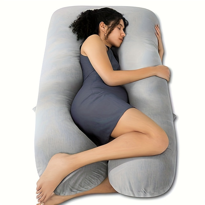 Full Body Pregnancy Pillow - Large U-Shaped 3D Belly Support with Memory Foam, Maternity Bed Pillow for Back, Hips, Legs & Postpartum Nursing, Adjustable C-Shaped\u002FL-Silhouette, Lightweight Plush Filling - Ideal Gift for Expecting Moms