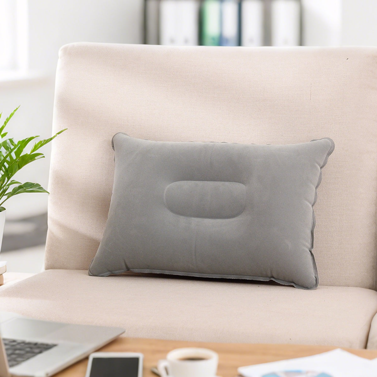 Travel Multi-Functional Inflatable Pillow Set(2-Pack)- Compact Essential, Provides Neck and Lumbar Support, Suitable for Office, Car, Camping, Hiking, and Naps. Suitable for Providing Neck Support on Airplanes, During Office Breaks, and Outdoor Act