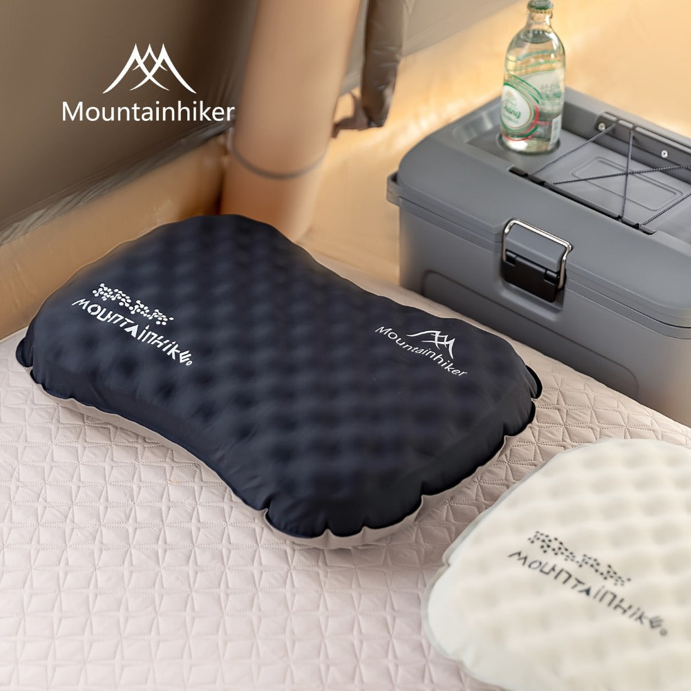 Mountainhiker Inflatable Pillow - Camping Essentials | Soft Texture Pillow - All-Season Comfort for Camping And Travel - Soft, Quiet, Washable - Multi-Position Sleeping Pad