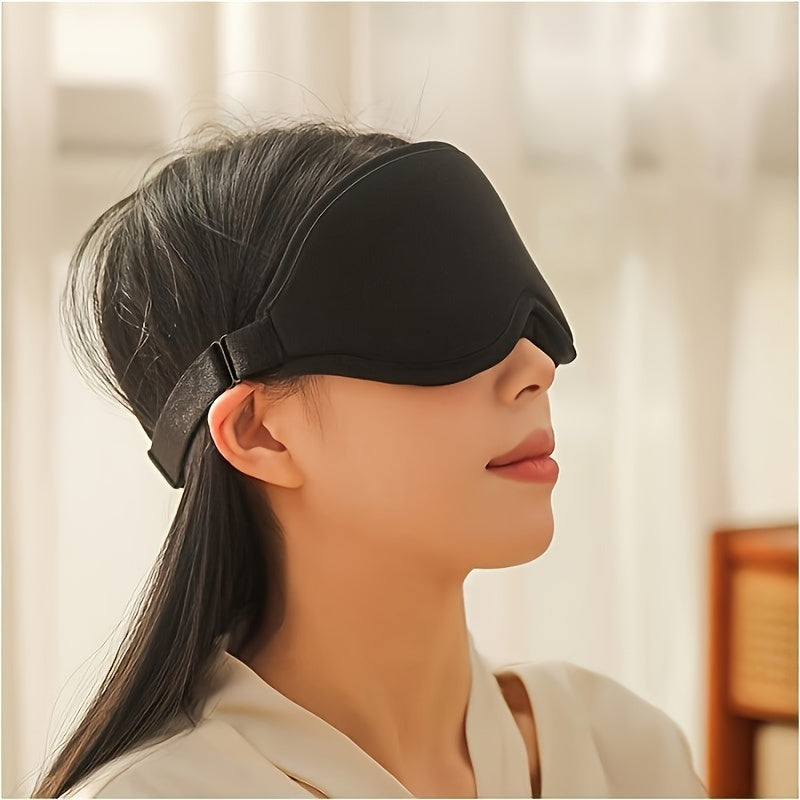 2pcs High-quality 3D Three-dimensional Sponge Eye Mask Unisex Eye Mask Simple Blackout Eye Mask Nose Pad Eye Mask Sleeping Suitable for Office Business Travel Flight Rest Space Eye Mask Fatigue Eye Mask