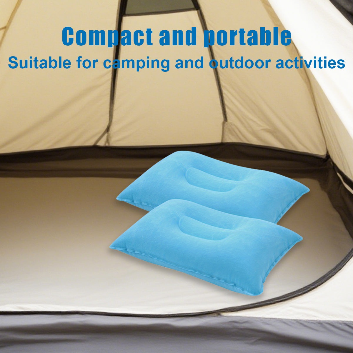 Travel Multi-Functional Inflatable Pillow Set(2-Pack)- Compact Essential, Provides Neck and Lumbar Support, Suitable for Office, Car, Camping, Hiking, and Naps. Suitable for Providing Neck Support on Airplanes, During Office Breaks, and Outdoor Act