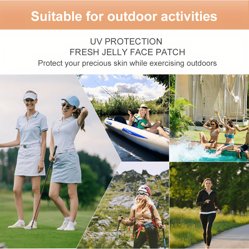 30 Pairs APPTI Protection Fresh Jelly Face& Eye Mask- Moisturizing, Brightening& Firming Light Beige with Rose Scent, Alcohol-Free for All Light Beige Types, Golf, Outdoor Activities& Picnics, Picnic Essentials, Sporty Skincare, Hydrating Formula