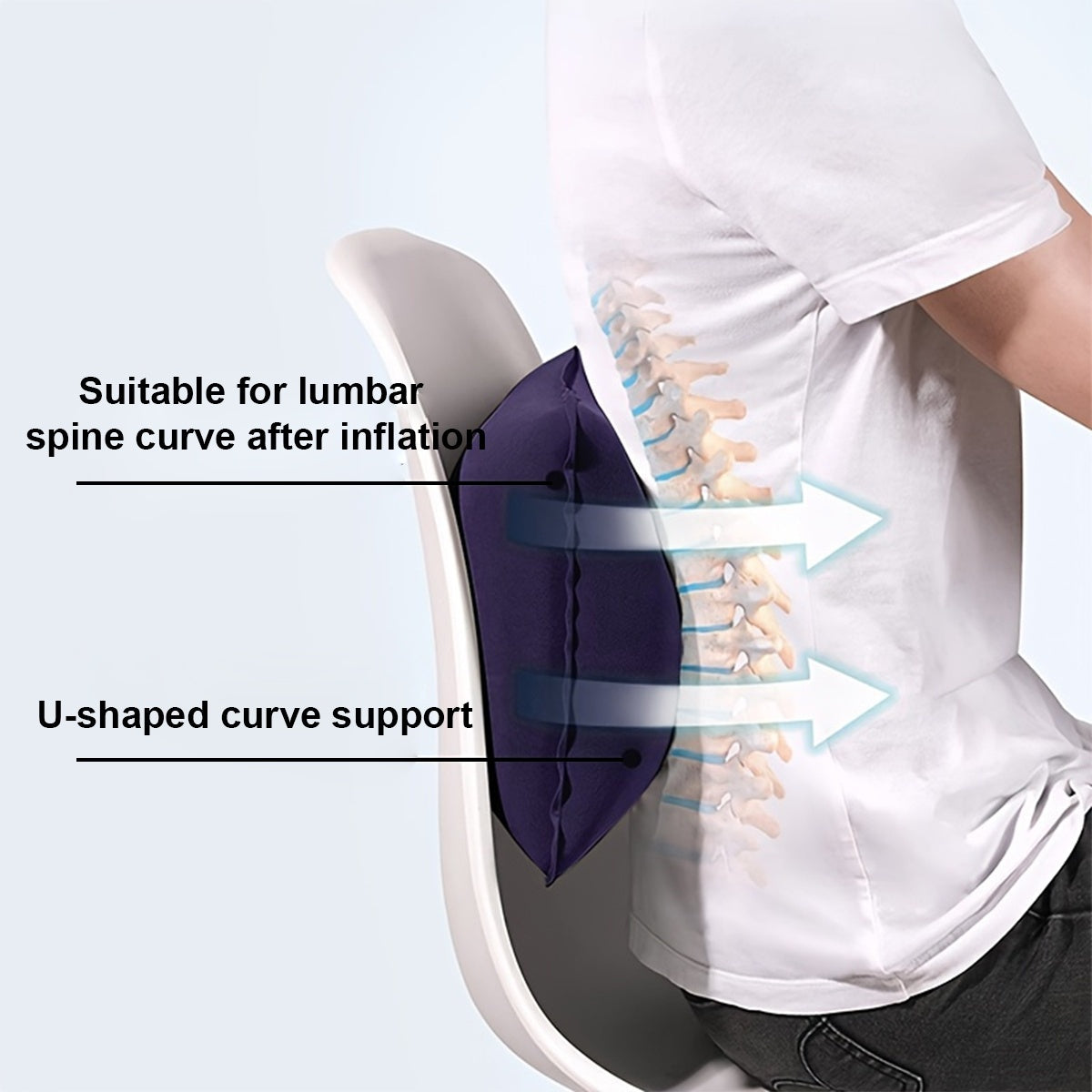 Travel Multi-Functional Inflatable Pillow Set(2-Pack)- Compact Essential, Provides Neck and Lumbar Support, Suitable for Office, Car, Camping, Hiking, and Naps. Suitable for Providing Neck Support on Airplanes, During Office Breaks, and Outdoor Act