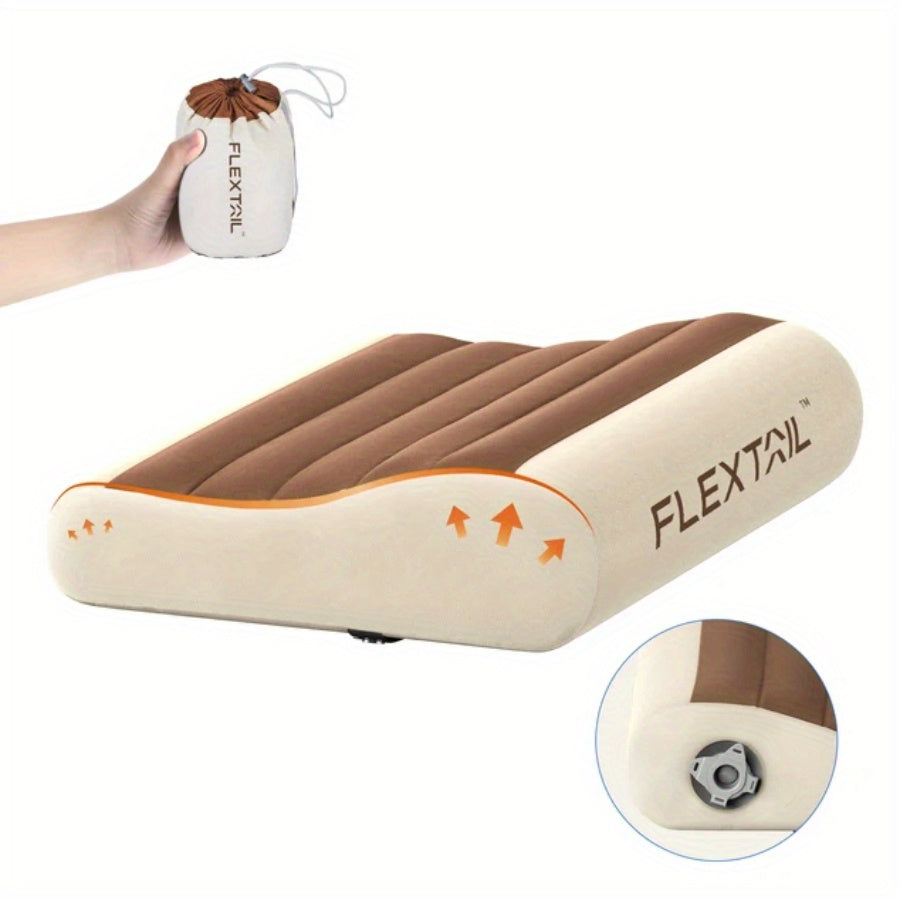 FLEXTAILGEAR Outdoor Camping Inflatable Pillow, Nap&Sleep Blowing Waist Cushion, Portable Travel Pillow(this Product Only Requires Air Pump for Inflation, Pump Not Included) Ultra-Lightweight, Easy to Store. for Hiking, Home Holiday Office Sleeping