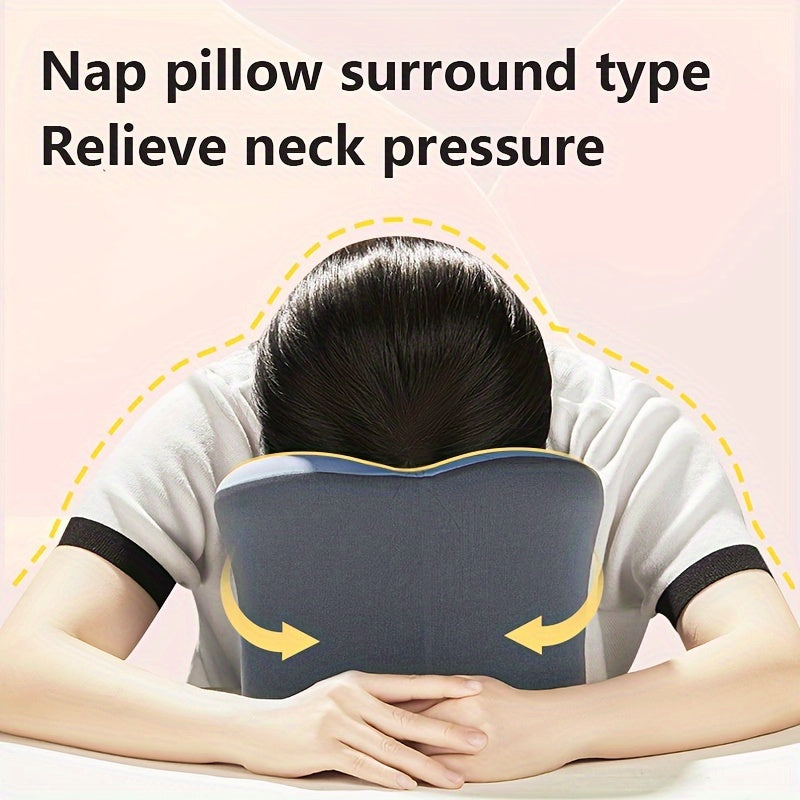 1pc Ergonomic U-Shaped Nap Pillow, Portable & Machine Washable, Comfortable for Office, Student, And Travel Use, Available In Blue, Gray, Pink,  Ergonomic Design, Lightweight Pillow, Breathable Material, Soft Fabric, Frequent Travelers, Professionals