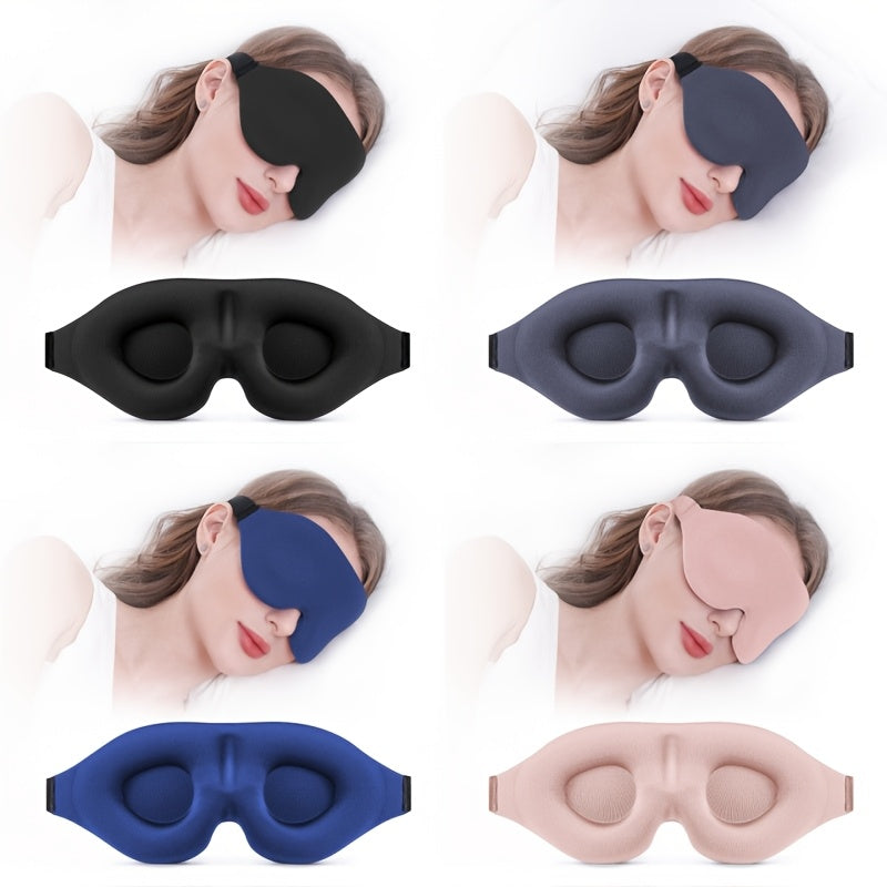 4pcs 3D Three-dimensional Eye Mask, Light-blocking Sleep Mask, Zero Pressure, Non-pressurizing on the Eyes, Breathable, Eye Protection, Sleep Aid, Suitable for Travel and Naps, Unisex, Can Be Used with Earplugs to Create a Complete Immersive Resting