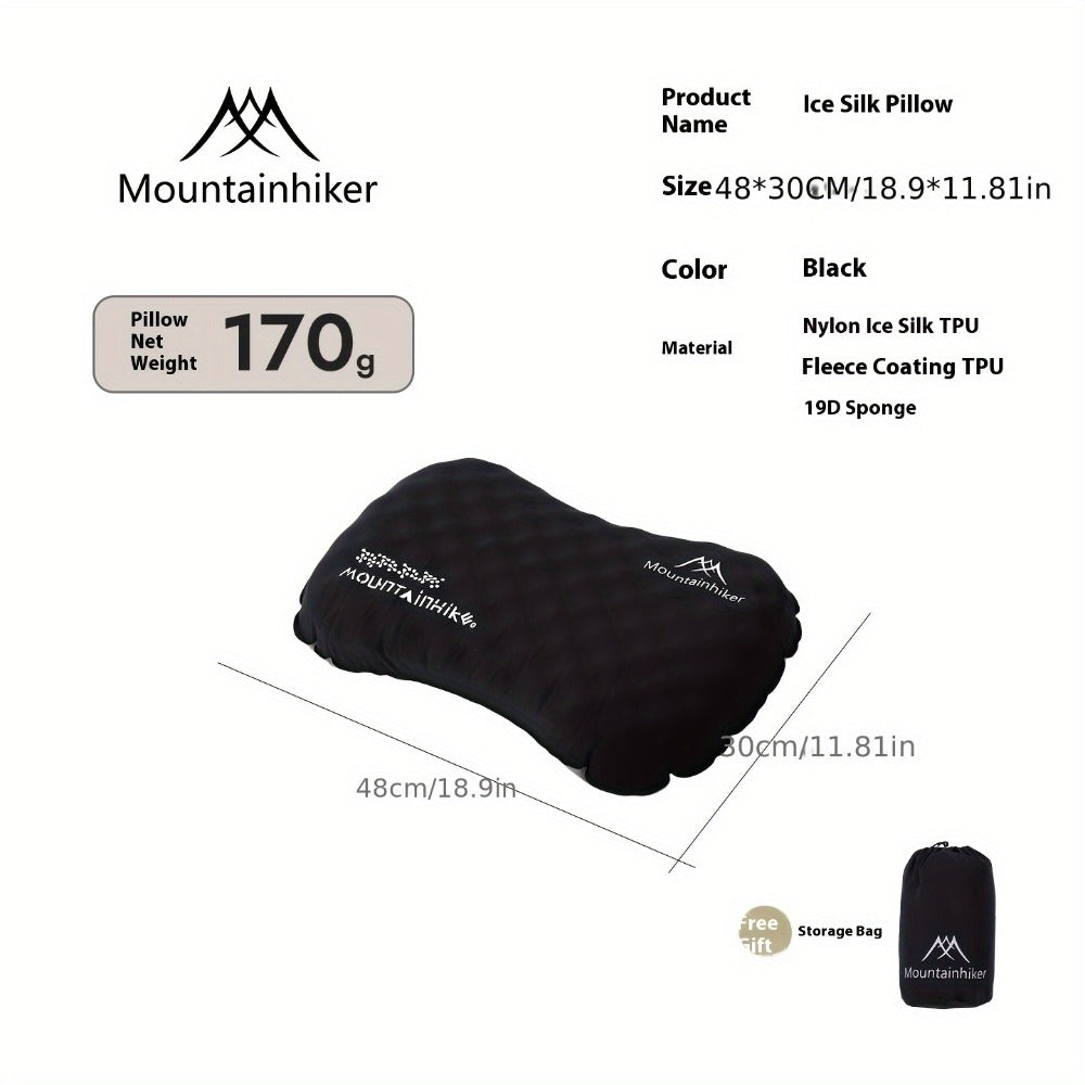 Mountainhiker Inflatable Pillow - Camping Essentials | Soft Texture Pillow - All-Season Comfort for Camping And Travel - Soft, Quiet, Washable - Multi-Position Sleeping Pad