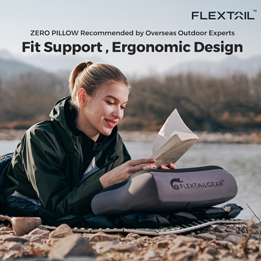 FLEXTAILGEAR Outdoor Camping Inflatable Pillow, Nap&Sleep Blowing Waist Cushion, Portable Travel Pillow(this Product Only Requires Air Pump for Inflation, Pump Not Included) Ultra-Lightweight, Easy to Store. for Hiking, Home Holiday Office Sleeping