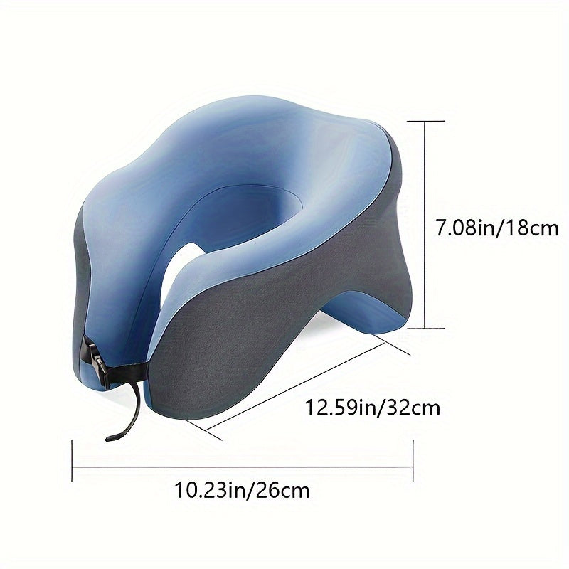 1pc Ergonomic U-Shaped Nap Pillow, Portable & Machine Washable, Comfortable for Office, Student, And Travel Use, Available In Blue, Gray, Pink,  Ergonomic Design, Lightweight Pillow, Breathable Material, Soft Fabric, Frequent Travelers, Professionals
