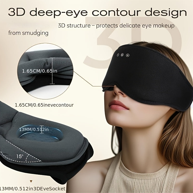 White Noise Bluetooth Sleep Mask Headphones with 3D Weighted Hot\u002FCold Relax Gel Eye Mask, Detachable Bamboo Cover. Set Includes Two 3D Detachable Eye Masks. Perfect Birthday Gift or Valentine's Day Present. Built-in 29 White Noise Options