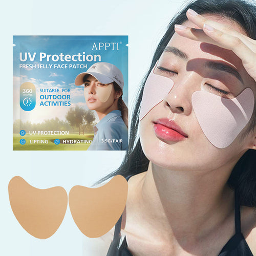 30 Pairs APPTI Protection Fresh Jelly Face& Eye Mask- Moisturizing, Brightening& Firming Light Beige with Rose Scent, Alcohol-Free for All Light Beige Types, Golf, Outdoor Activities& Picnics, Picnic Essentials, Sporty Skincare, Hydrating Formula