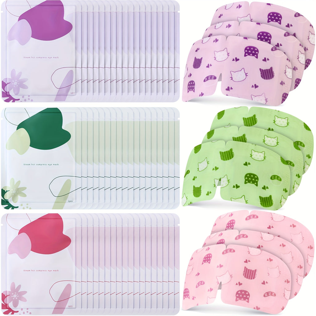 96 Pack Steam Eye Mask Disposable Self Heating Warm Compress, Unscented Lavender Rose Scented for Women Men Sleep Spa Travel Relaxing Gift