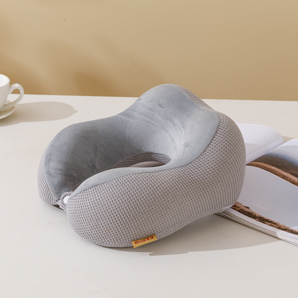 U-Shaped Pillow Memory Cotton Hump Slow Rebound Lunch Break Neck Pillow Travel U-Shaped Neck Pillow Logo Mesh Cloth U-Shaped Pillow